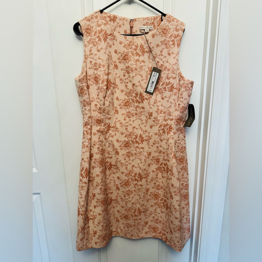 NWT Eva Mendes NY&Co Sleeveless Pink Floral Fit & Flare Dress | Sz XL
